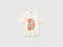 Benetton Creamy White Women Boxy Fit T-Shirt with Embroidery and Sequins SKU: 3DCJD10DI_27H Image 01