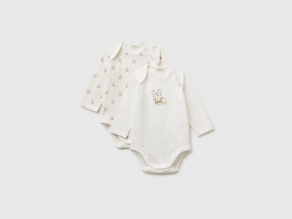 Benetton_Creamy White_Two Long Sleeve Ribbed Knit Onesies_3DKAAB00U_905_01