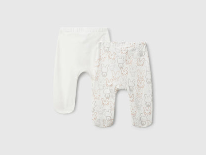 Benetton_Creamy White_Two Pairs of Trousers in Cotton_3DKAAF02H_905_02