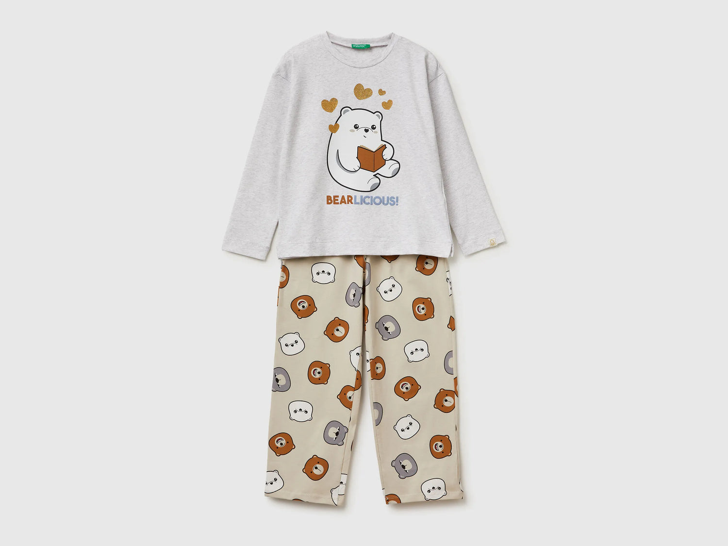 Benetton_Light Gray_Pyjamas with Animal Print_3DKE0P09P_506_01