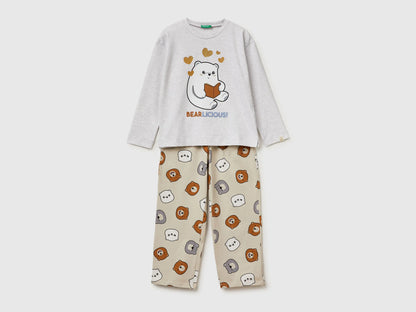 Benetton_Light Gray_Pyjamas with Animal Print_3DKE0P09P_506_01