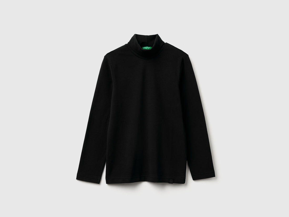 Benetton_Black_Long Sleeve Turtleneck T-Shirt_3DKEC202O_100_01