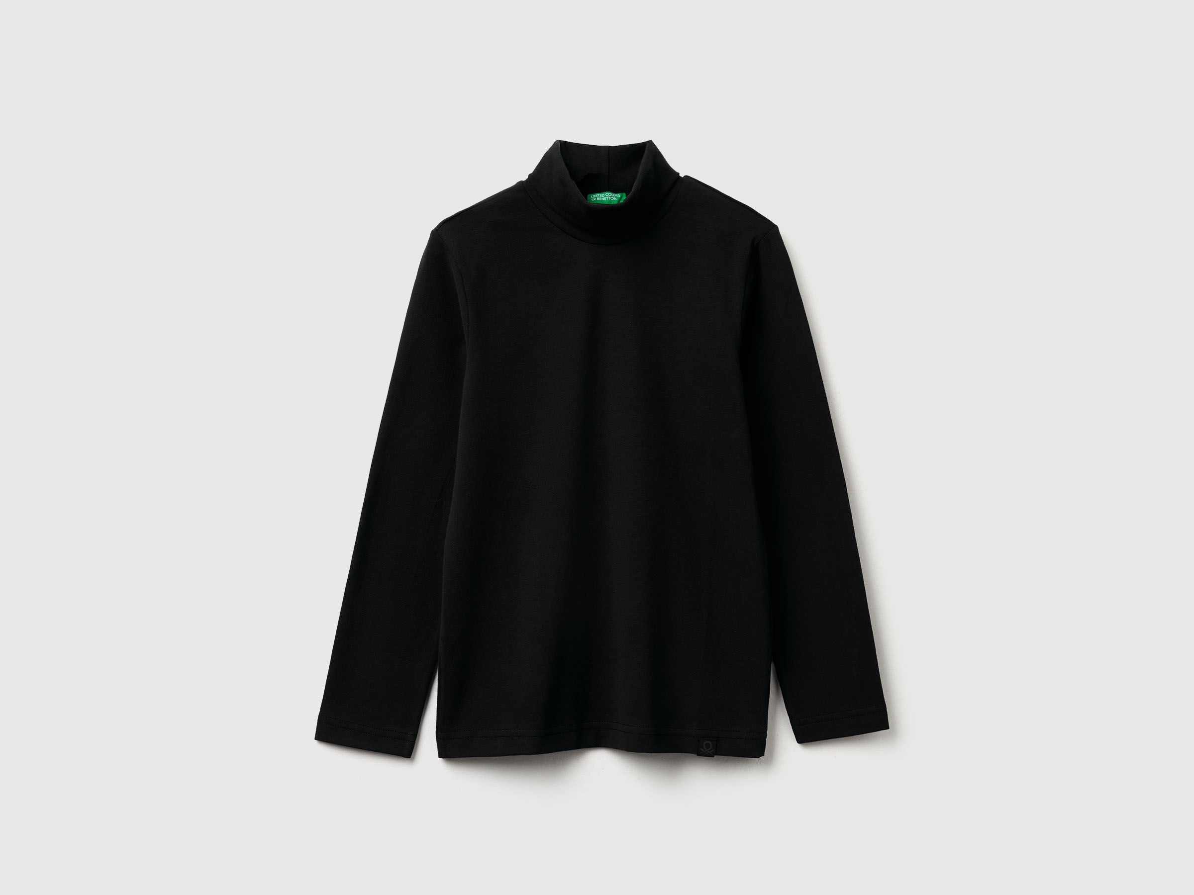 Benetton_Black_Long Sleeve Turtleneck T-Shirt_3DKEC202O_100_01