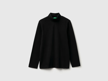 Benetton_Black_Long Sleeve Turtleneck T-Shirt_3DKEC202O_100_01