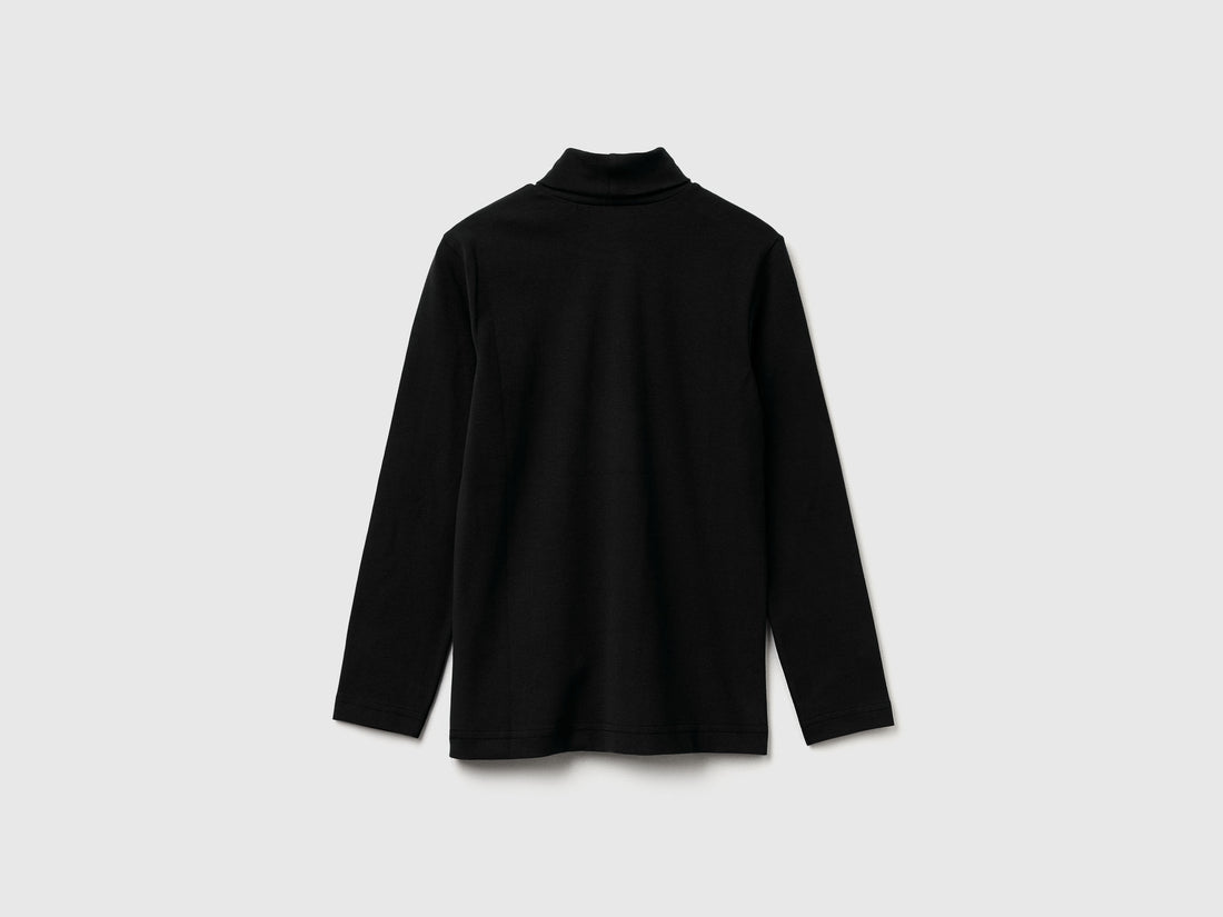 Benetton_Black_Long Sleeve Turtleneck T-Shirt_3DKEC202O_100_02