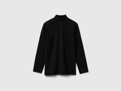 Benetton_Black_Long Sleeve Turtleneck T-Shirt_3DKEC202O_100_02