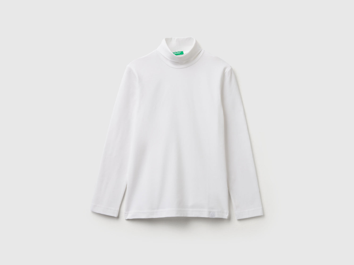 Benetton_White_Long Sleeve Turtleneck T-Shirt_3DKEC202O_101_01