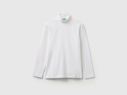 Benetton_White_Long Sleeve Turtleneck T-Shirt_3DKEC202O_101_01