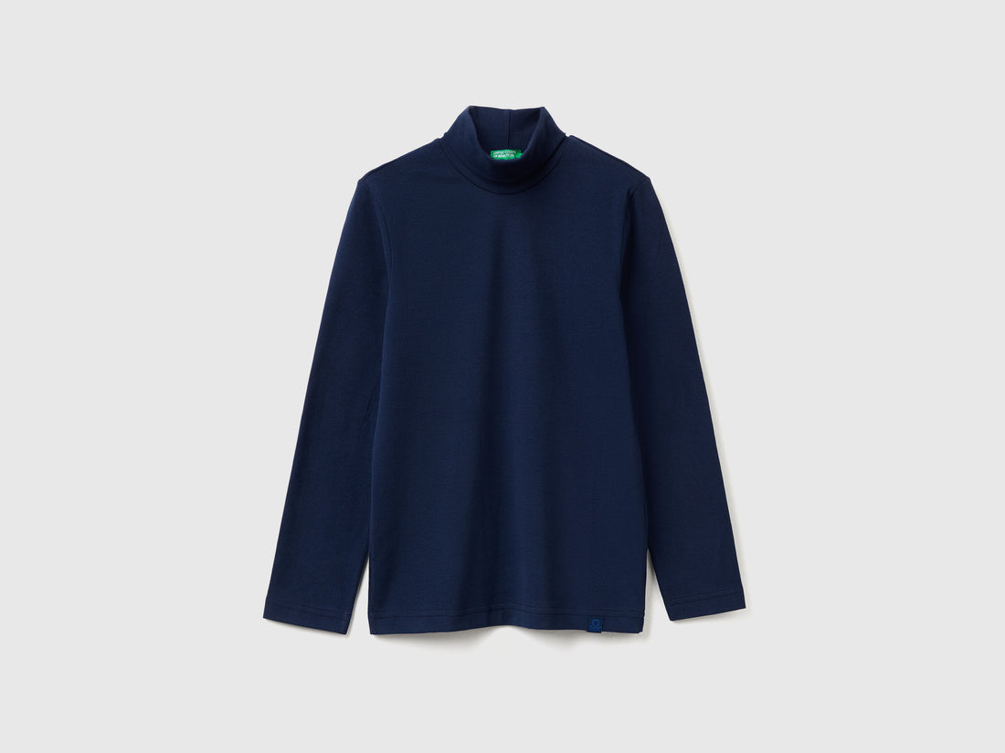 Benetton_Dark Blue_Long Sleeve Turtleneck T-Shirt_3DKEC202O_252_01