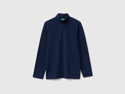 Benetton_Dark Blue_Long Sleeve Turtleneck T-Shirt_3DKEC202O_252_01