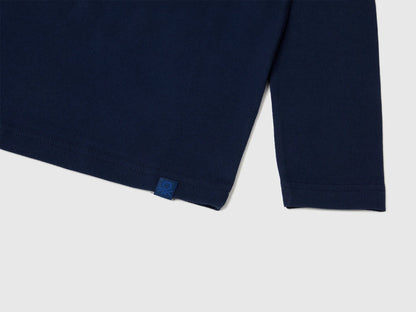 Benetton Dark Blue Boys Long Sleeve Turtleneck T-Shirt SKU: 3DKEC202O_252 Image 03