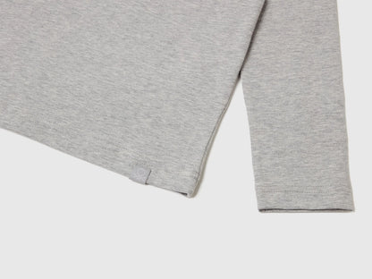 Benetton Light Gray Boys Long Sleeve Turtleneck T-Shirt SKU: 3DKEC202O_501 Image 03