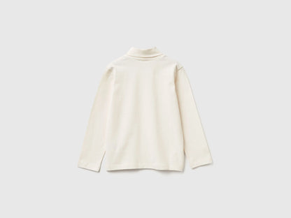 Benetton_Creamy White_Turtleneck T-Shirt in Warm Stretch Cotton_3DKEG10JU_0R2_02