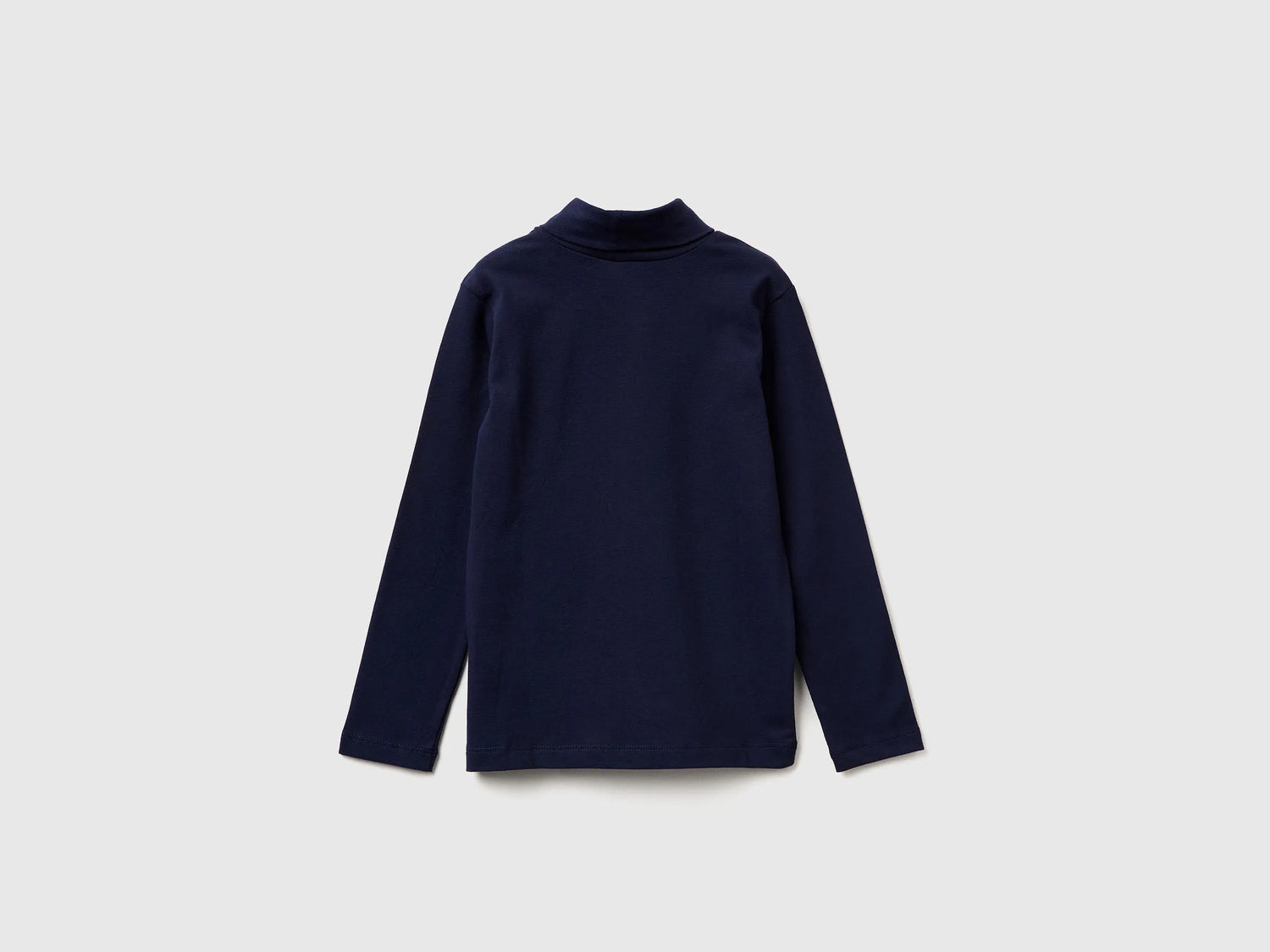 Benetton_Dark Blue_Turtleneck T-Shirt in Warm Stretch Cotton_3DKEG10JU_252_02
