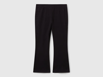 Benetton_Black_Flared Leggings in Stretch Cotton_3DKEGF028_100_01
