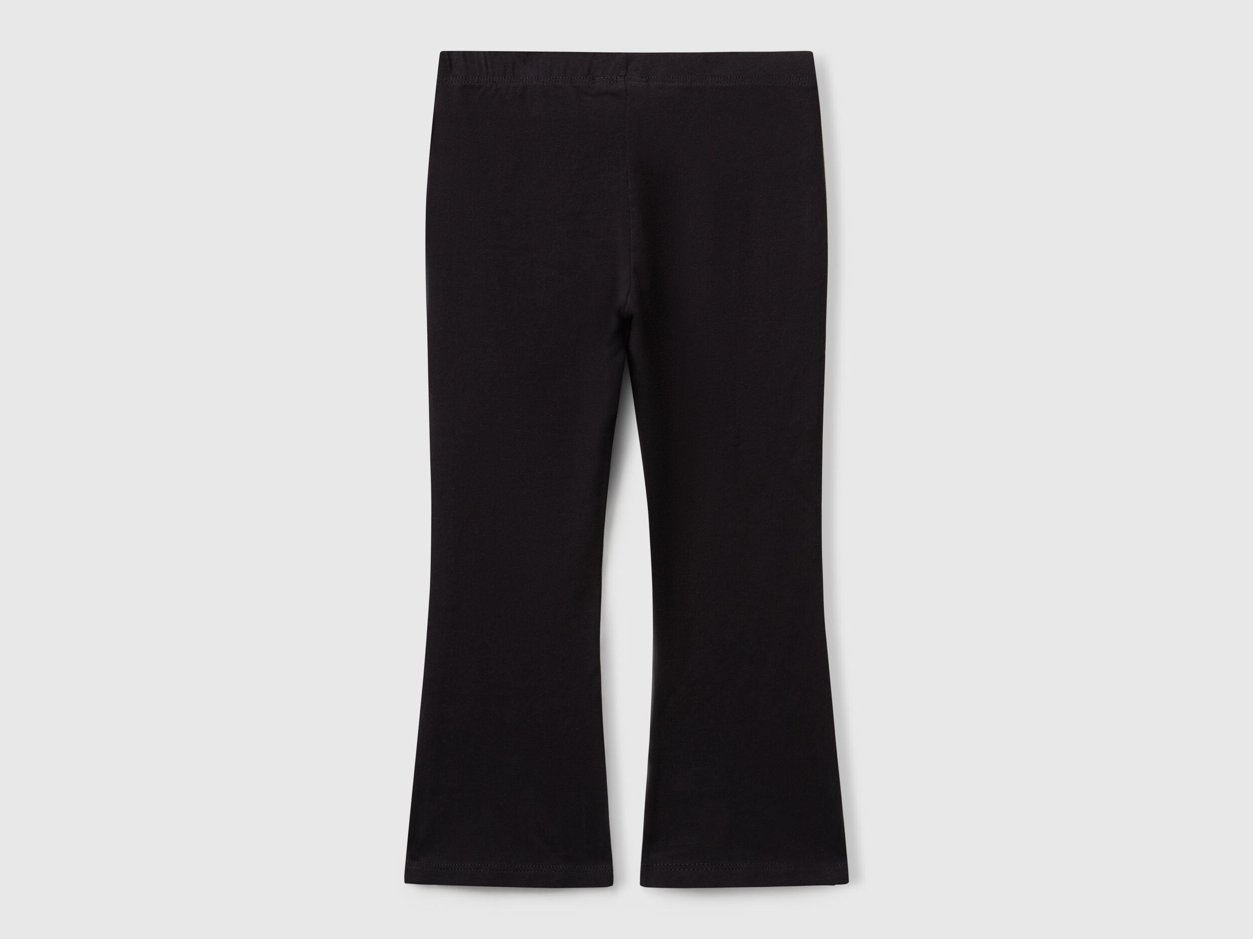 Benetton_Black_Flared Leggings in Stretch Cotton_3DKEGF028_100_02
