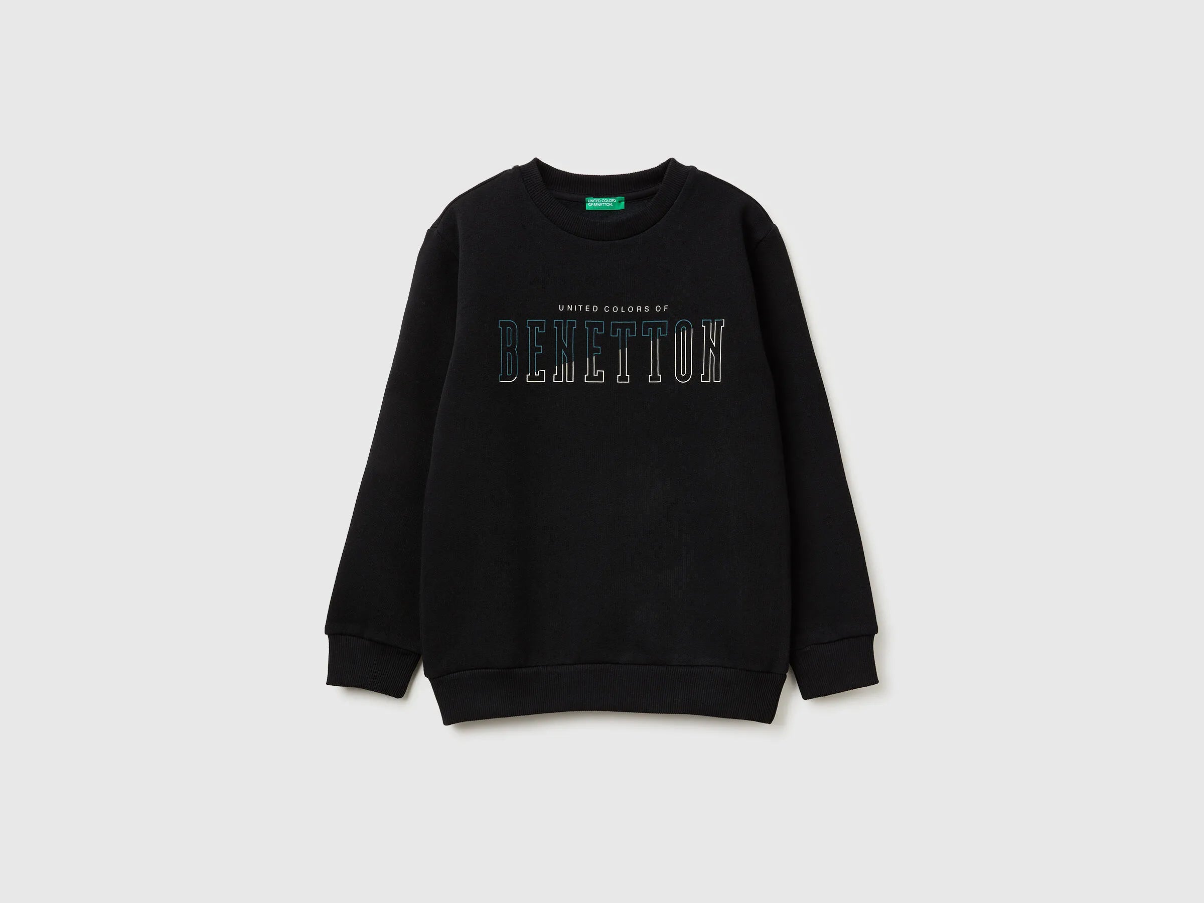 Benetton_Black_Warm Sweatshirt with Logo_3EB5C10R5_100_01
