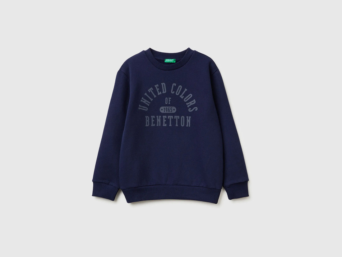 Benetton_Dark Blue_Warm Sweatshirt with Logo_3EB5C10R5_252_01
