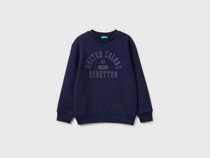 Benetton_Dark Blue_Warm Sweatshirt with Logo_3EB5C10R5_252_01
