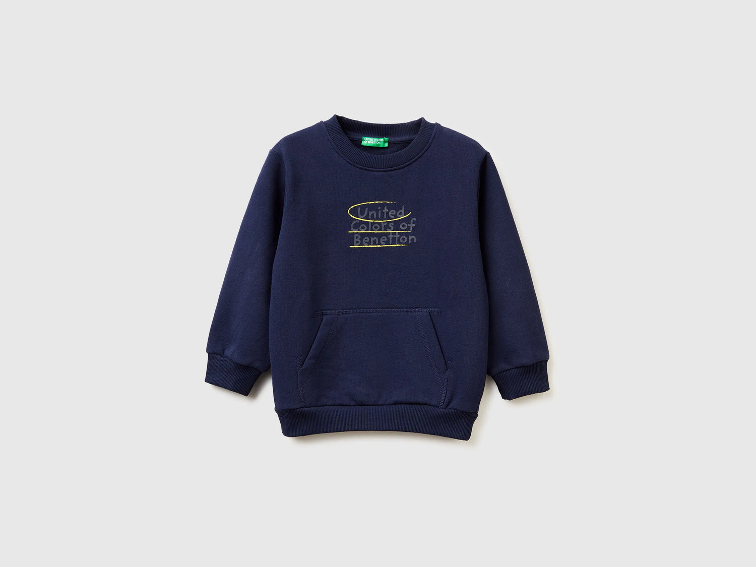 Benetton_Dark Blue_Warm Sweatshirt with Kangaroo Pocket_3EB5G10KS_252_01