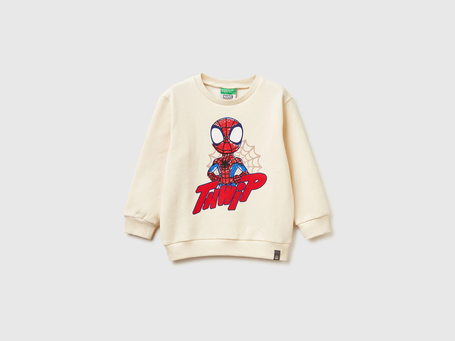 Benetton_Creamy White_Regular Fit Spiderman ©Marvel Sweatshirt_3EB5G10L5_3C9_01