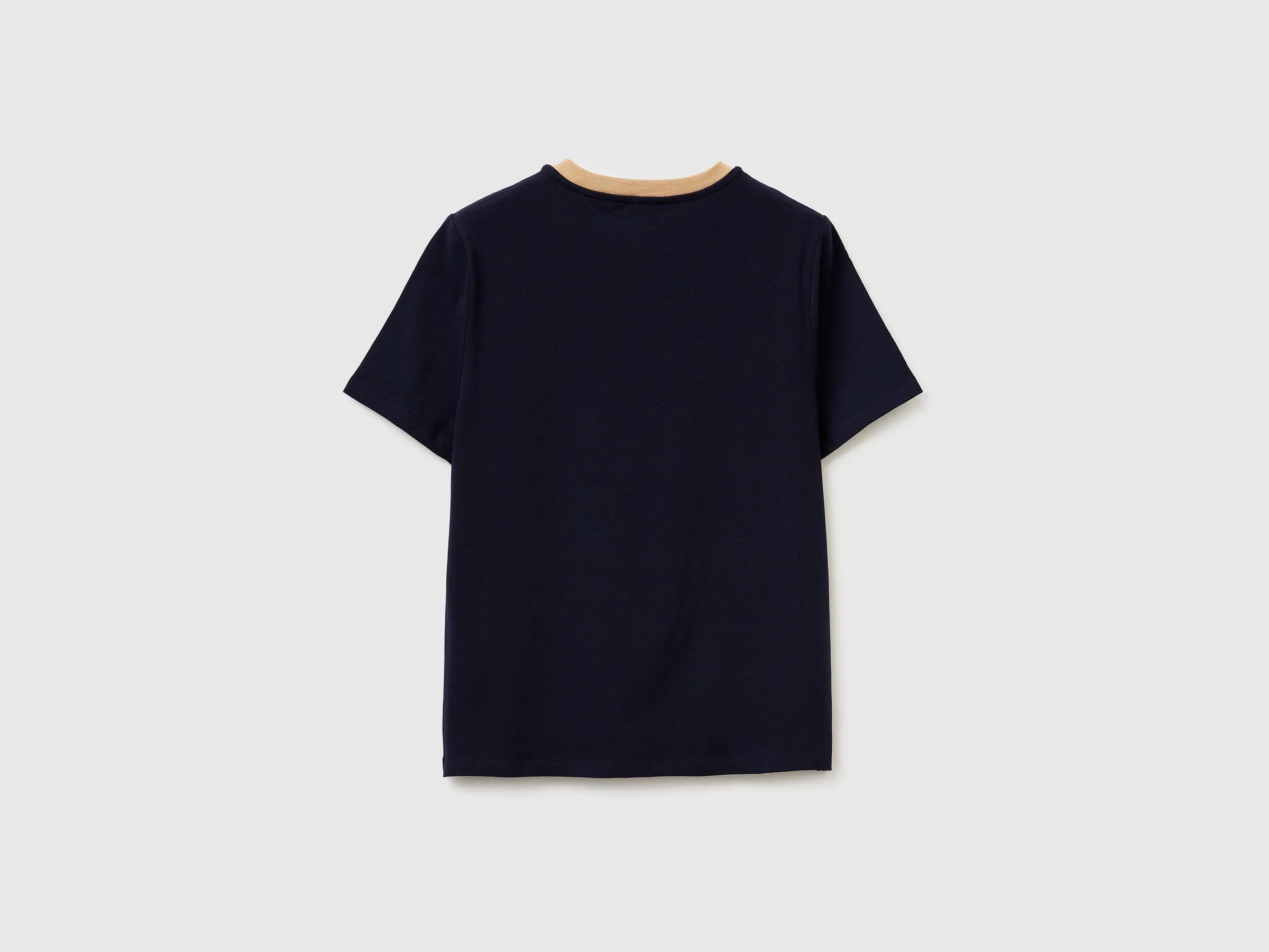 Benetton Dark Blue Women T-Shirt with Embroidered Crest SKU: 3ECMD10C7_016 Image 02