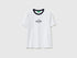 Benetton White Women T-Shirt with Embroidered Crest SKU: 3ECMD10C7_101 Image 01