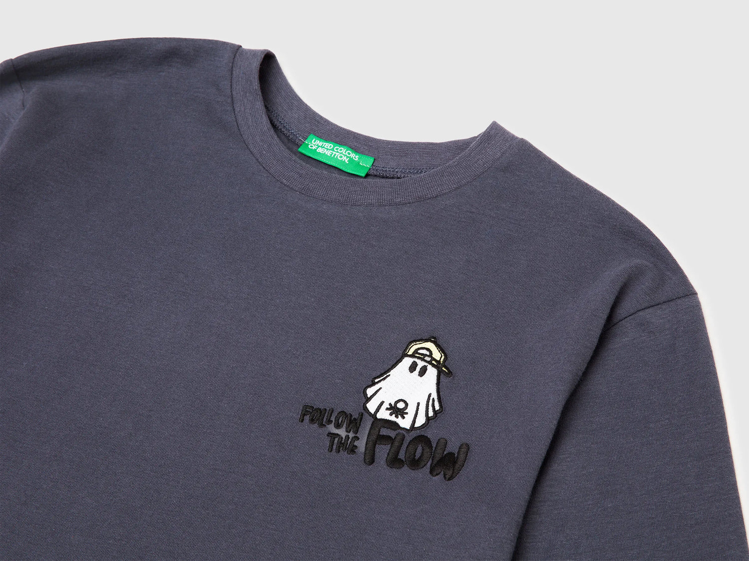 Benetton_Air Force Blue_T-Shirt in Warm Cotton with Print_3EG9C10R9_0J8_03