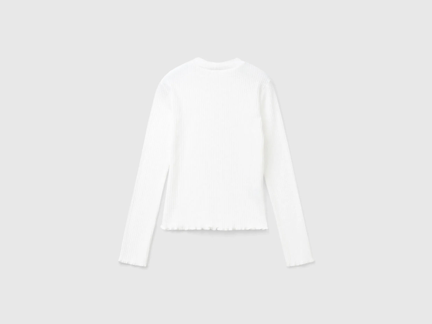 Benetton_Creamy White_Slim Fit Stretch Cotton T-Shirt_3F1AC203O_074_02