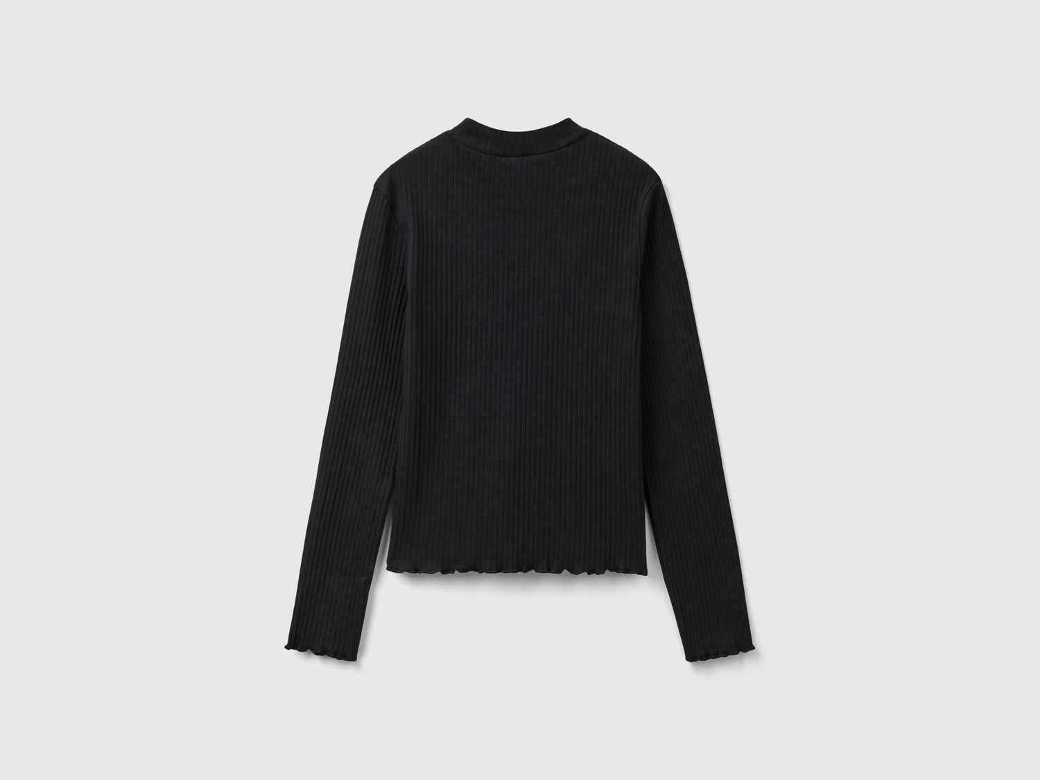 Benetton_Black_Slim Fit Stretch Cotton T-Shirt_3F1AC203O_100_02