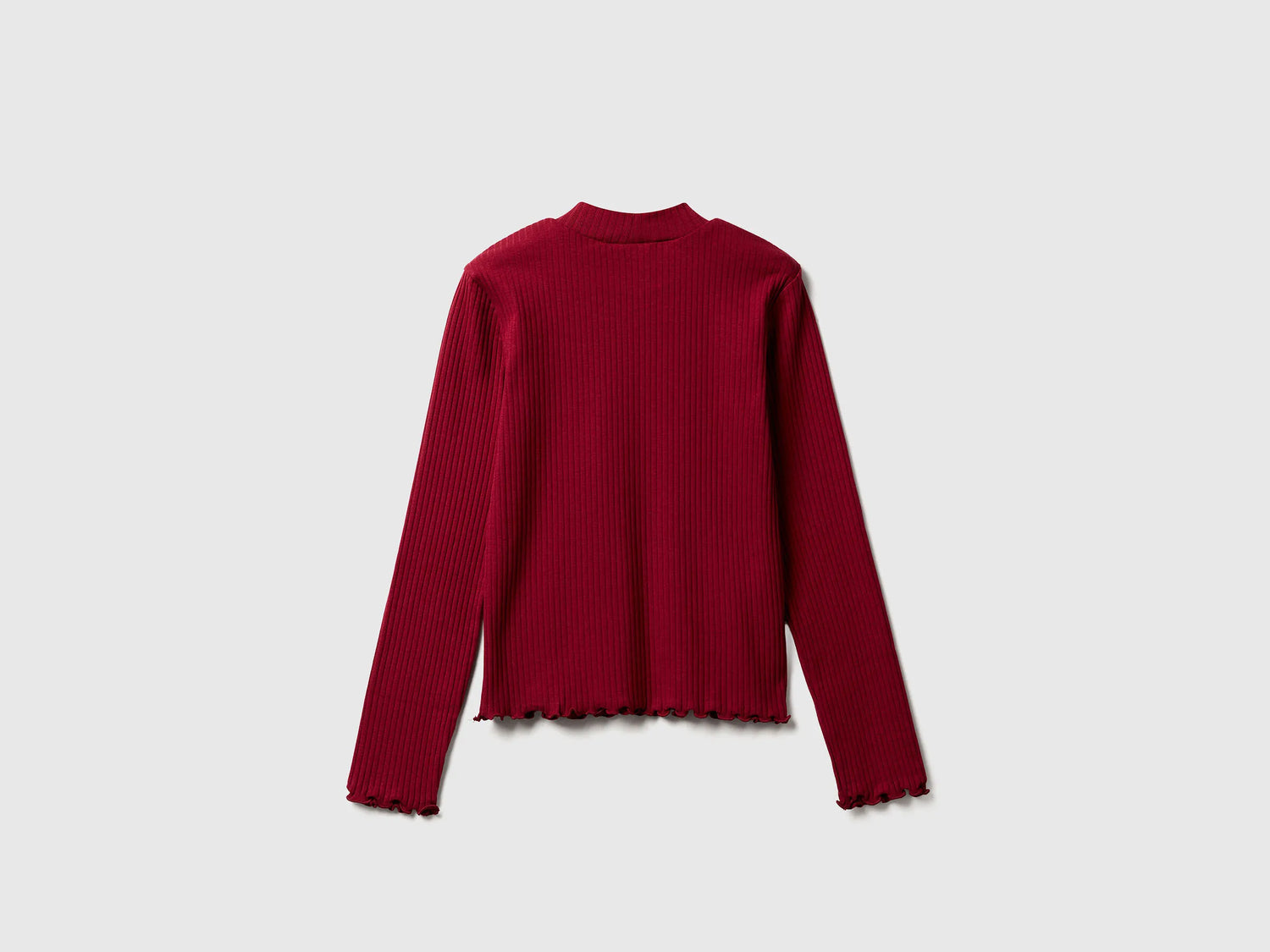 Benetton_Burgundy_Slim Fit Stretch Cotton T-Shirt_3F1AC203O_236_02