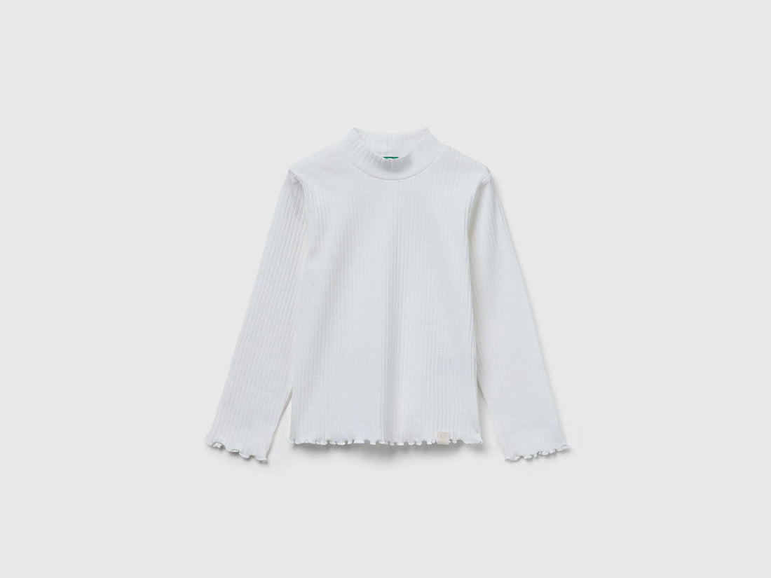 Benetton_Creamy White_Slim Fit Stretch Cotton T-Shirt_3F1AG10JT_074_01