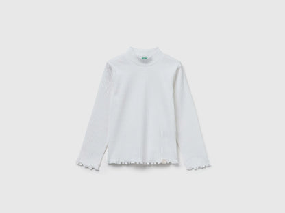 Benetton_Creamy White_Slim Fit Stretch Cotton T-Shirt_3F1AG10JT_074_01