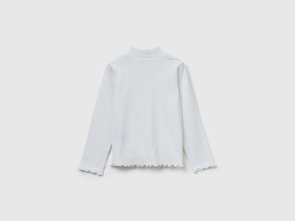 Benetton_Creamy White_Slim Fit Stretch Cotton T-Shirt_3F1AG10JT_074_02