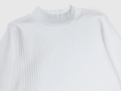 Benetton_Creamy White_Slim Fit Stretch Cotton T-Shirt_3F1AG10JT_074_03