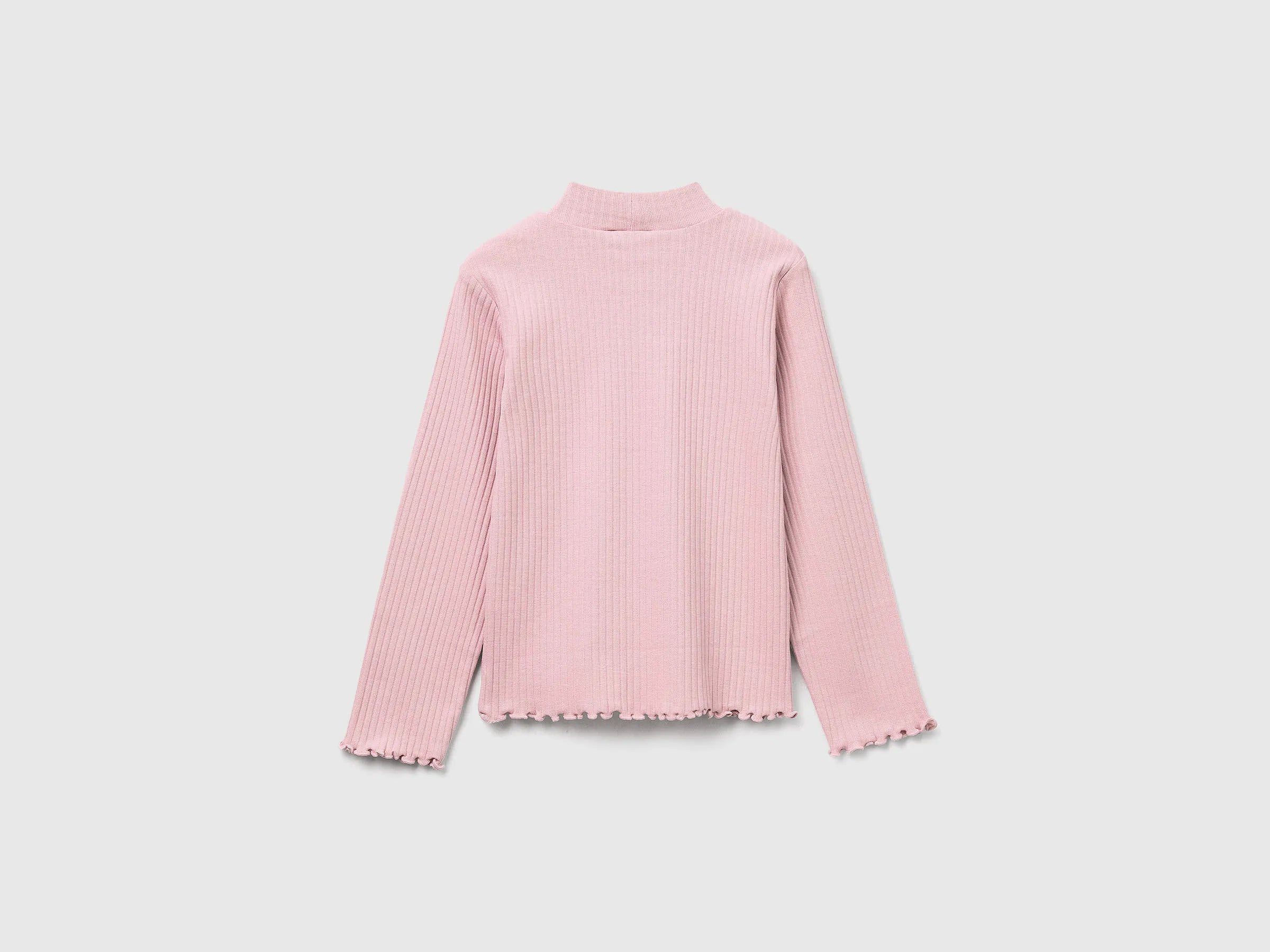 Benetton_Soft Pink_Slim Fit Stretch Cotton T-Shirt_3F1AG10JT_12U_02