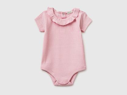 Benetton Pink Girls Onesie with Rouching on Neck SKU: 3F1EAB00V_25F Image 01