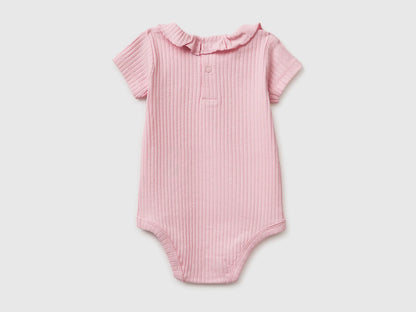 Benetton Pink Girls Onesie with Rouching on Neck SKU: 3F1EAB00V_25F Image 02