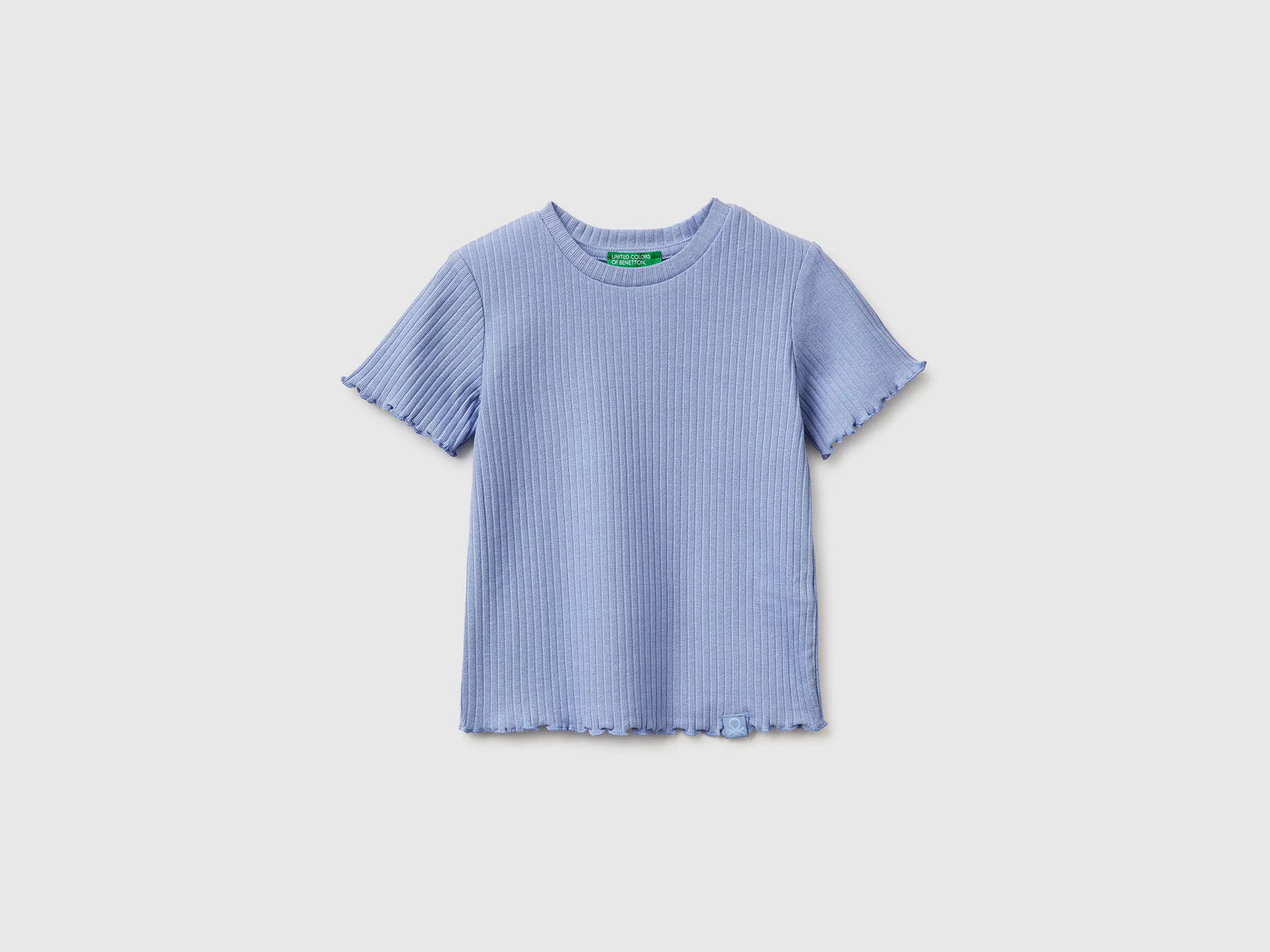 Benetton Lavender Girls Stretch Ribbed T-Shirt SKU: 3F1EG10HZ_13E Image 01