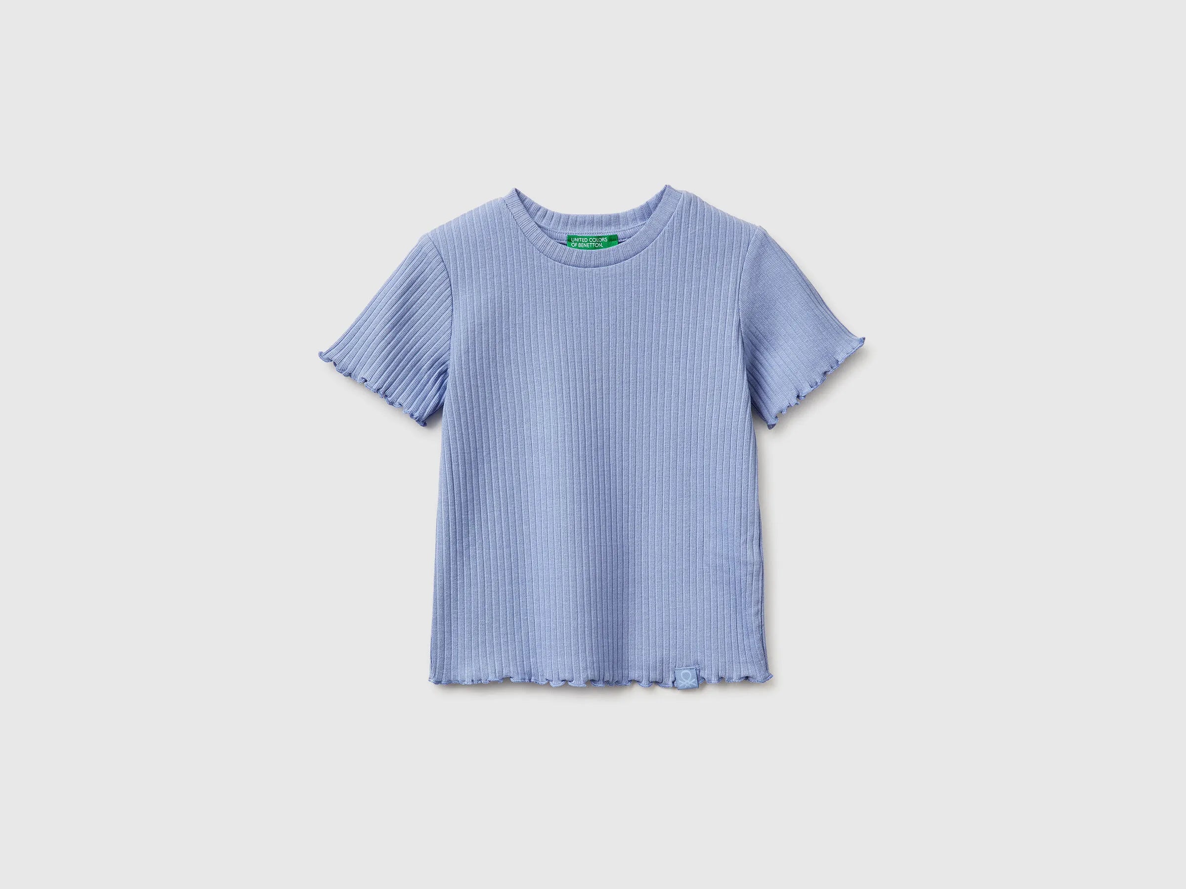 Benetton Lavender Girls Stretch Ribbed T-Shirt SKU: 3F1EG10HZ_13E Image 01