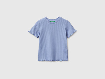 Benetton Lavender Girls Stretch Ribbed T-Shirt SKU: 3F1EG10HZ_13E Image 01
