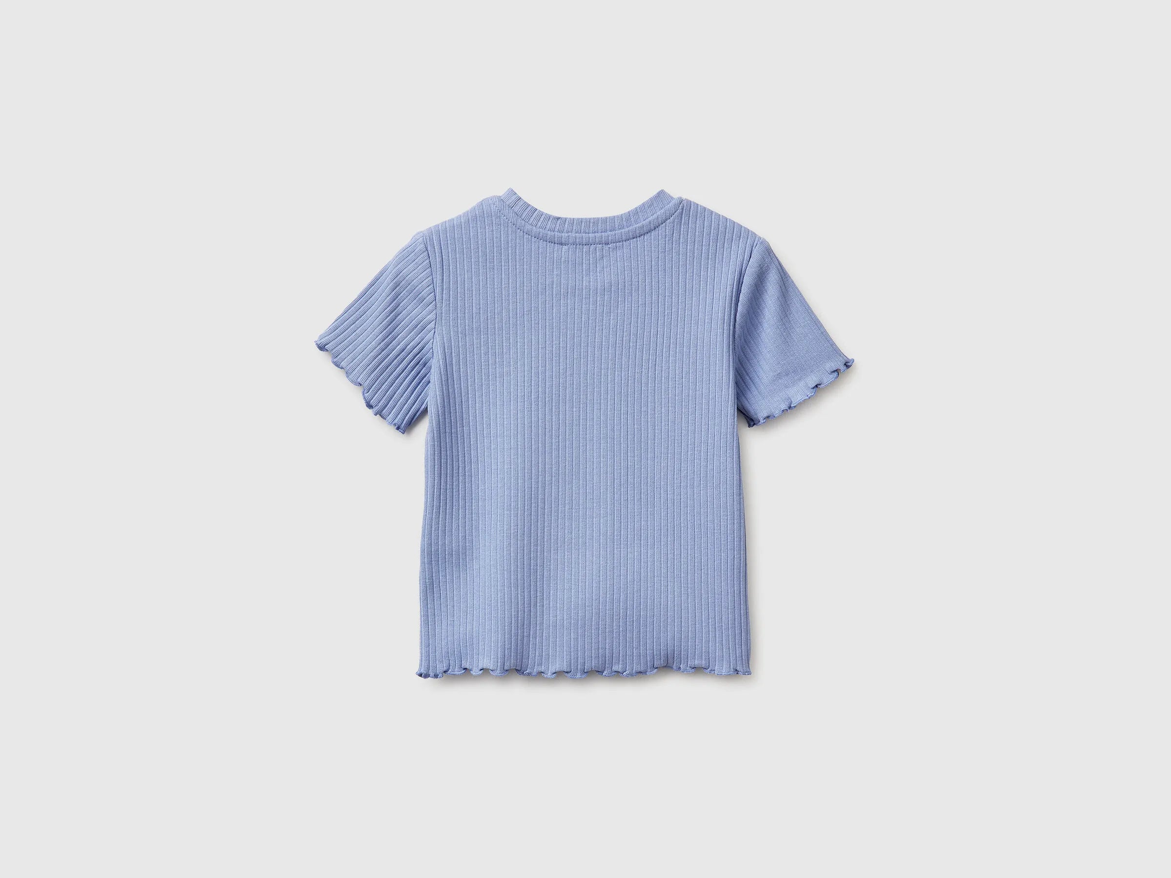 Benetton Lavender Girls Stretch Ribbed T-Shirt SKU: 3F1EG10HZ_13E Image 02