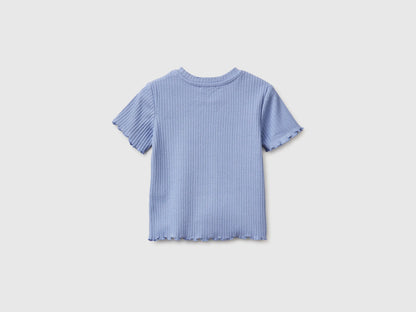 Benetton Lavender Girls Stretch Ribbed T-Shirt SKU: 3F1EG10HZ_13E Image 02