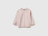 Benetton Pink Girls Sweatshirt with Lace and Embroidery SKU: 3F9VG10M2_0C3 Image 01