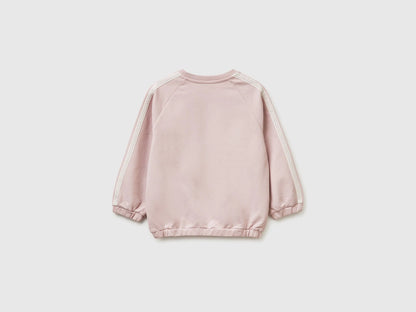 Benetton Pink Girls Sweatshirt with Lace and Embroidery SKU: 3F9VG10M2_0C3 Image 02