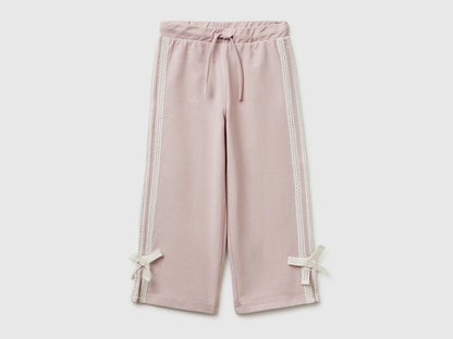 Benetton Pink Girls Pants with Lace and Bows SKU: 3F9VGF05C_0C3 Image 01