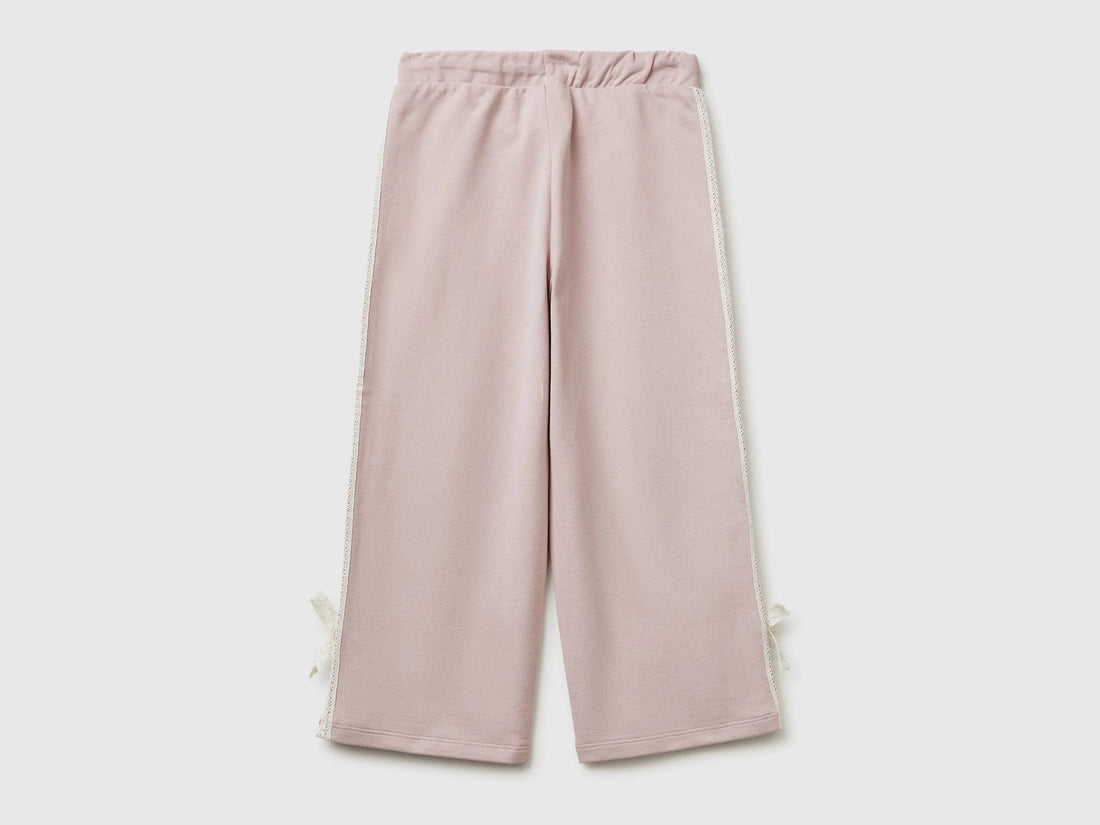 Benetton Pink Girls Pants with Lace and Bows SKU: 3F9VGF05C_0C3 Image 02