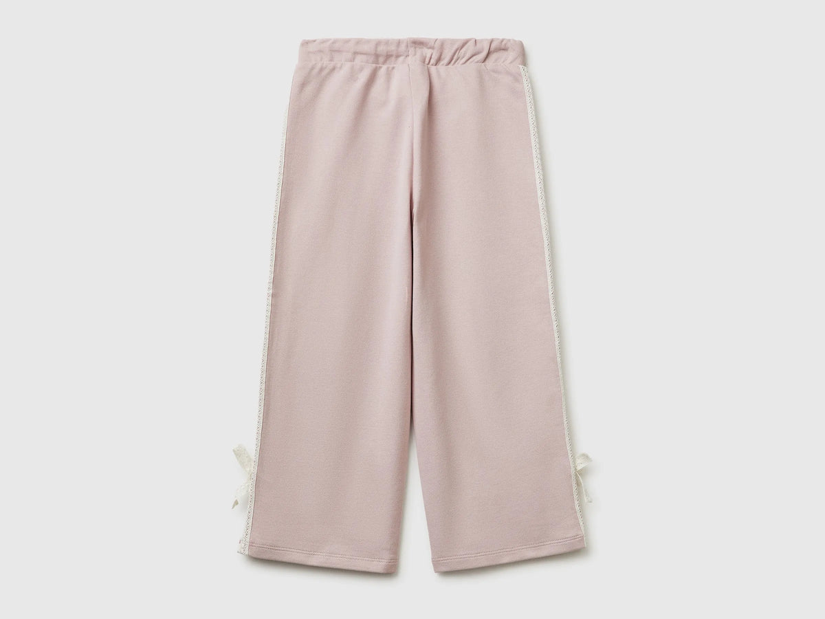 Benetton Pink Girls Pants with Lace and Bows SKU: 3F9VGF05C_0C3 Image 02