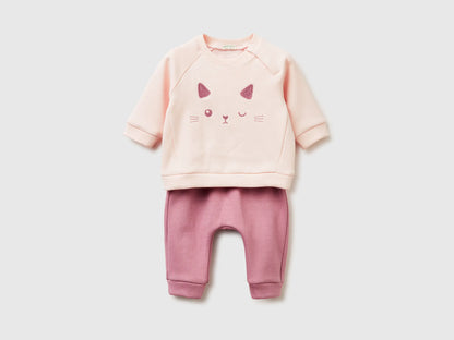Benetton_Pink_Set with Animal Embroidery_3FTZAK01D_903_01
