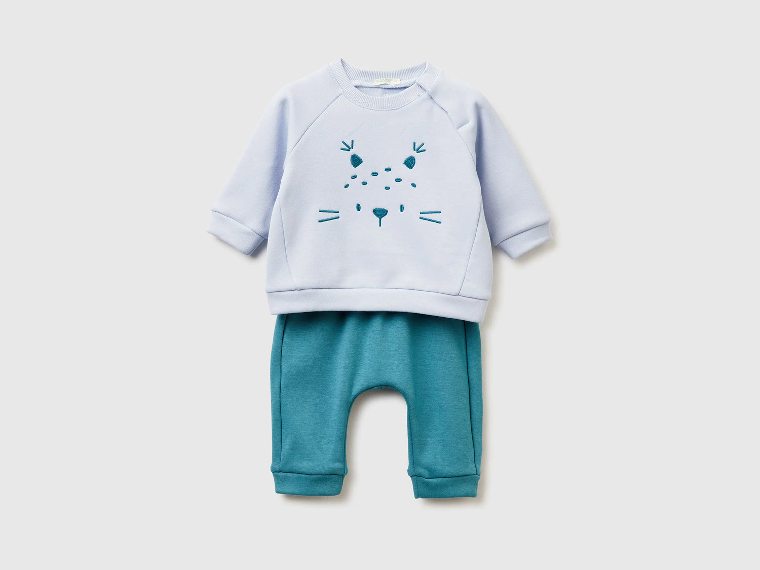 Benetton_Sky Blue_Set with Animal Embroidery_3FTZAK01D_904_01